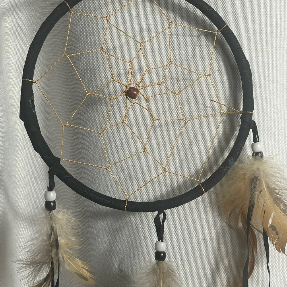 Elegant Black and Brown Dreamcatcher Feathers & Beads